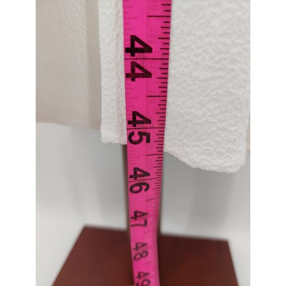 BLACK TAPE SZ M White Square Neck Puff Sleeve Tiered Midi Dress NWT B134 - Picture 5 of 10